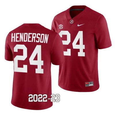 Men's Alabama Crimson Tide #24 Emmanuel Henderson 2022-23 Crimson NCAA College Football Jersey 2403APKH3